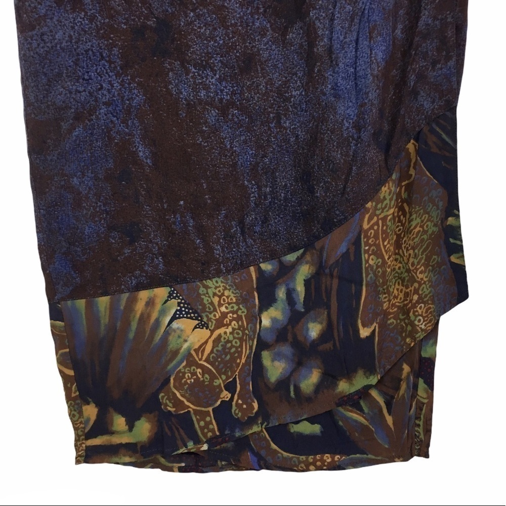 VINTAGE Skirt Dorothy Schoelen Platinum Maxi Midi Wrap Retro Tropical Size 10 - Picture 3 of 13